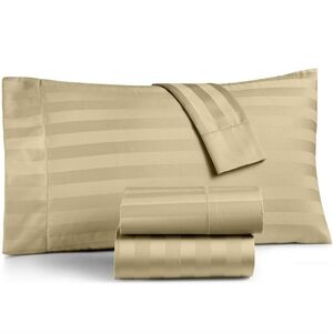 Charter Club Damask Stripe Taupe Queen Sheet Set